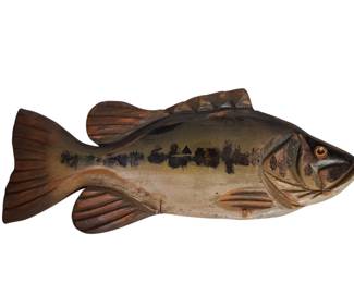 Original Handcarved Fish Wall Hanger Art Signed