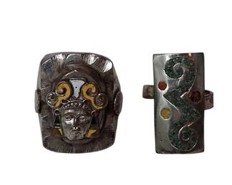 Vintage Aztec Mexican Biker Ring Etc
