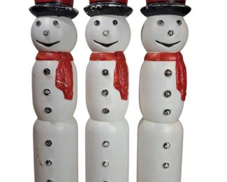 3 Vintage Snowman Blow Molds 38.5"