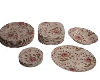 Johnson Bros Rose Chintz Plates Platter Bowl Set
