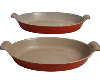 Le Creuset 31 Oval Dutch Oven Enameled Cast Iron Le Creuset 25 Oval Dutch Oven Enameled Cast Iron Le Creuset 30 Round Braiser Enameled Cast Iron  Le Creuset 27 Deep Skillet Braiser Enameled Cast Iron  Le Creuset 23 Deep Skillet Braiser Enameled Cast Iron  Le Creuset 24 Au Gratin Baking Dish Cast Iron x 2 Le Creuset 36 28 Enameled Cast Iron Baking Dishes Le Creuset 18 Enameled Cast Iron Lid Only Le Creuset White Ceramic Loaf Baking Pans