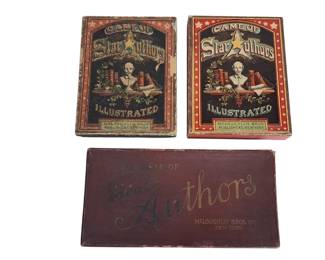 1875 Game Star Authors, 190 Ideal Authors McLoughlin Bros 1897 Game of Authors, 1874 Masters Ed, 1893 Etc