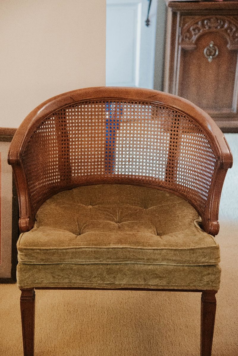 Mid Century Modern cane back chair set of 2