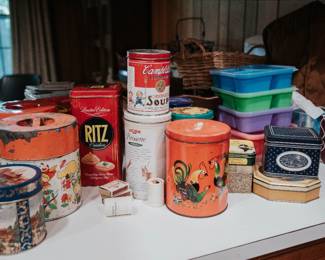 Vintage food tins