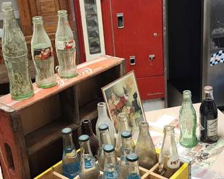 Vintage  Red and Yellow Coca-Cola wood crates misc. Vintage coke items 
