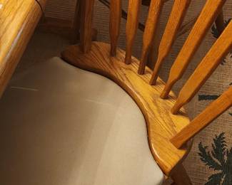 One of 6 Oak chairs matching dinner table 