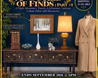 Brunks Auction, BA073, A World of Finds, Online Estate Auction, North Cave Creek Estate, Arizona Auctions, Estate Finds, Furniture And Collectibles, Collected Interiors, Global Decor, Vintage Home Decor, Traditional Home Decor, Console Table, Dark Wood Console, Ornate Brass Hardware, Four Drawer Console, Accent Furniture, Miniature Bookcase, Miniature Mahogany Bookcase, Antique Miniatures, French Juvenile Books, Nineteenth Century Books, Miniature Furniture, Book Collectibles, Iridescent Art Glass, Art Glass Bowl, Rolled Edge Glass Bowl, Glass Collectibles, Cashmere Overcoat, Tan Cashmere Coat, Vintage Outerwear, Double Breasted Coat, Vintage Fashion, Julien Lambert, Signed Oil Painting, Winter Landscape, Landscape Painting, Framed Artwork, Original Art, Swarovski Crystal, Swarovski St Bernard, Crystal Dog Figurine, Animal Collectibles, Frosted Art Glass, Teardrop Glass Bottle, Scent Bottle, Amber Glass Lamp, Diamond Pattern Glass, Vintage Table Lamp, September 28 Auction