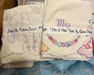Embroideried pillow cases - full size