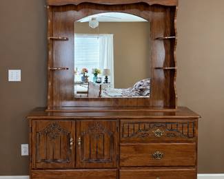 Bedroom dresser with mirror