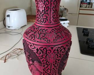 Cinnabar vase