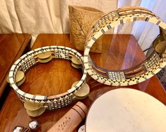 traditional Middle Eastern percussion instruments, specifically riq tambourines