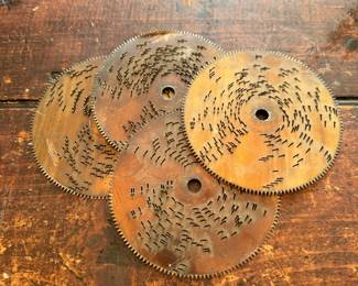 antique metal music box discs