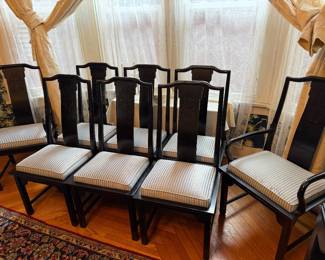 Set of 8 Century Furniture ”Chin Hua” Asian Modern Dining Chairs Designer Raymond Sabota