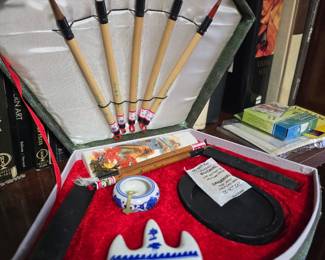 traditional Chinese calligraphy and Sumi-e painting set, often referred to as a scholar's writing kit