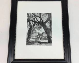 Lot #B44 - Harvey Caplin “Santuario de Chimayo” Signed Photograph – Chimayo, New Mexico, 1949