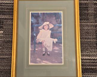 S Lot #88 - Alexander Mann “Portrait of Mary (The Yellow Hat)” Framed Lithograph