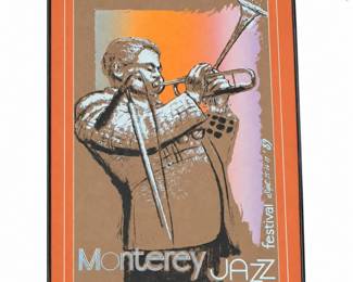 S Lot #75 - Earl Newman Signed 1989 Monterey Jazz Festival Dizzy Gillespie Silkscreen Poster