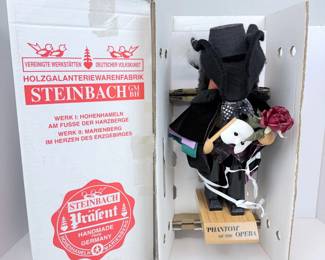 Lot #B36 - Steinbach Handmade German Wood Nutcracker Phantom of the Opera Figurine with Fabric Costume