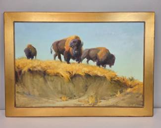 Lot #B61 - Original oil painting “Buffalo Ridge” by accomplished Colorado artist Lani Vlaanderen.