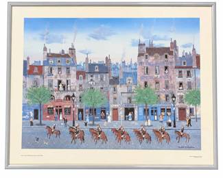 S Lot #85 - Michel Delacroix “La Garde Républicaine” Framed Paris Lithograph – Touchstone Publishers