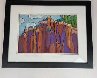 Lot #B58 - Jill Williams “Anasazi Cliffs” Original Pastel Southwestern Landscape – 12" x 18"
