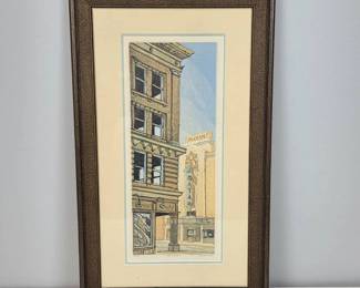 Lot #B50 - Signed Original "The Mayan" Limited Edition 5/12 Leon Loughridge Woodblock Print, Denver Artist