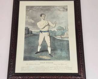 Lot #B60 - 1839 “Deaf Burke” Hand-Colored Aquatint Boxing Portrait – Charles Hunt after Henry Meyer
