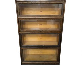 S Lot #B67 - Weis Monroe Mich. 4-Section Barrister Bookcase – Glass Front Stackable Bookcase