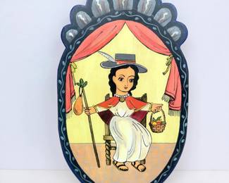 Lot #B8 - Clare Cresap Villa Santo Niño de Atocha Retablo Hand-Mounted Print – New Mexico