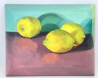 Lot #B2 - Mary Hughes Sedona Arizona Artist Original Lemon Still Life Oil Painting