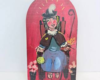 Lot #B7 - Lydia Garcia (1936–2023) Taos NM Santo Niño de Atocha Retablo, 1996