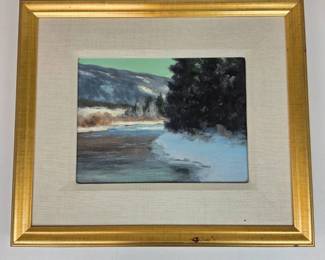 Lot #B48 - Stephen Day “River View – Winter” Original Oil Landscape Painting, 2000