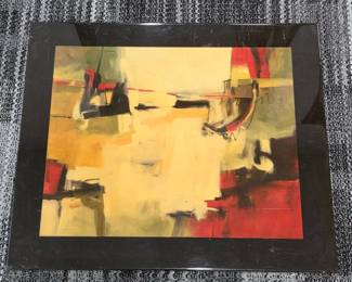 S Lot #92 - Eva Carter “Free to Fly” Lithograph – Framed Abstract Modernist Lithograph