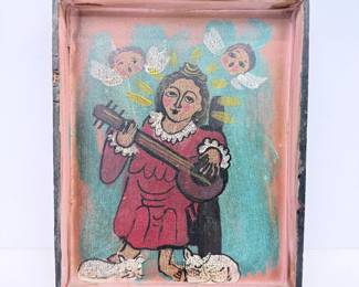 Lot #B5 - Lydia Garcia (1936–2023) Taos NM Santa Cecilia Retablo, 1993