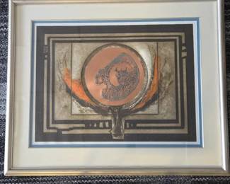 S Lot #98 - J.B. Thompson Mixed Media Etching w/ Copper & Aquatint "Photon" American Mid Century Wall Art