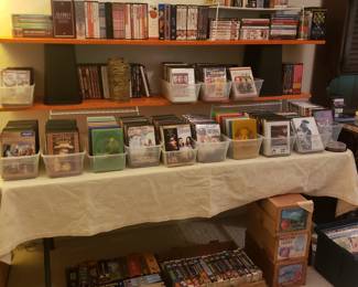 Lots of cd's, dvd's, vhs some albums