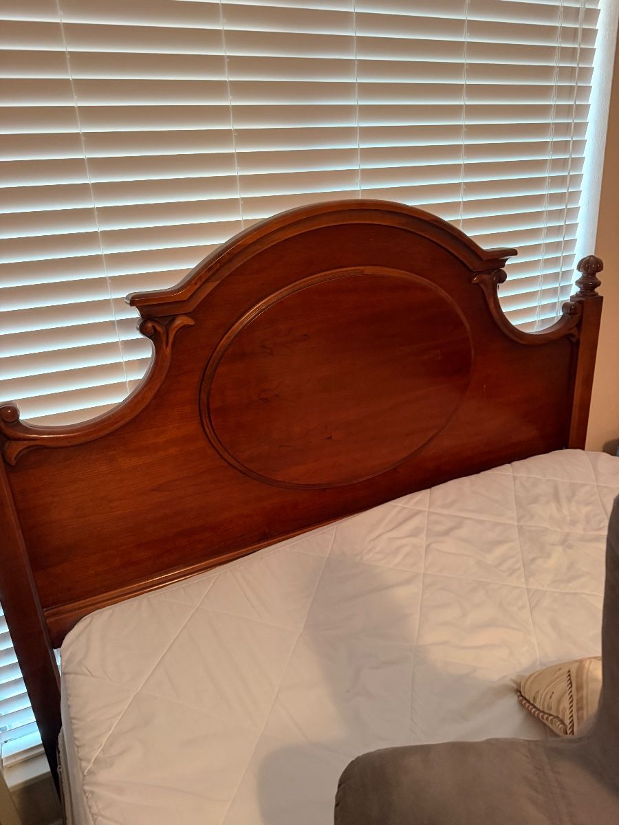 Wood bed headboard from a bedroom set
