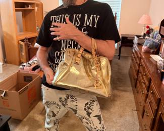 Several designer purses…