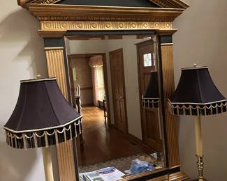 Decorative mirror and candle lamps