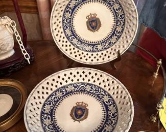 GREAT FIND!!! Pair of Armorial Chateau De Versailless Sun King plates