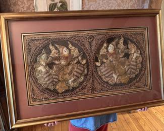 Another great find! Vintage framed Burmese Kalaga tapestry