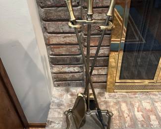 Brass fireplace tools