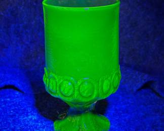 Uranium glass goblet
