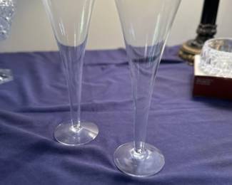 Tiffany & Company Crystal Wine Champagne Flutes (Set of 2)