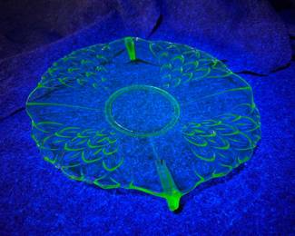 Uranium glass serving platter