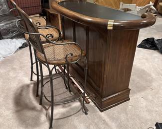Bar with two stools