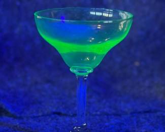 Uranium glass champaign glass