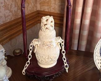 Carved Ivory Urn *Missing pieces*