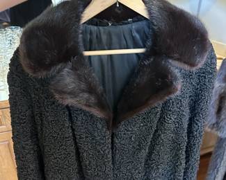 Custom made lambs wool and mink coat