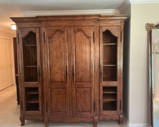 Beautiful Three Section Armoire, With Side Sections With Wire Detail - $1000